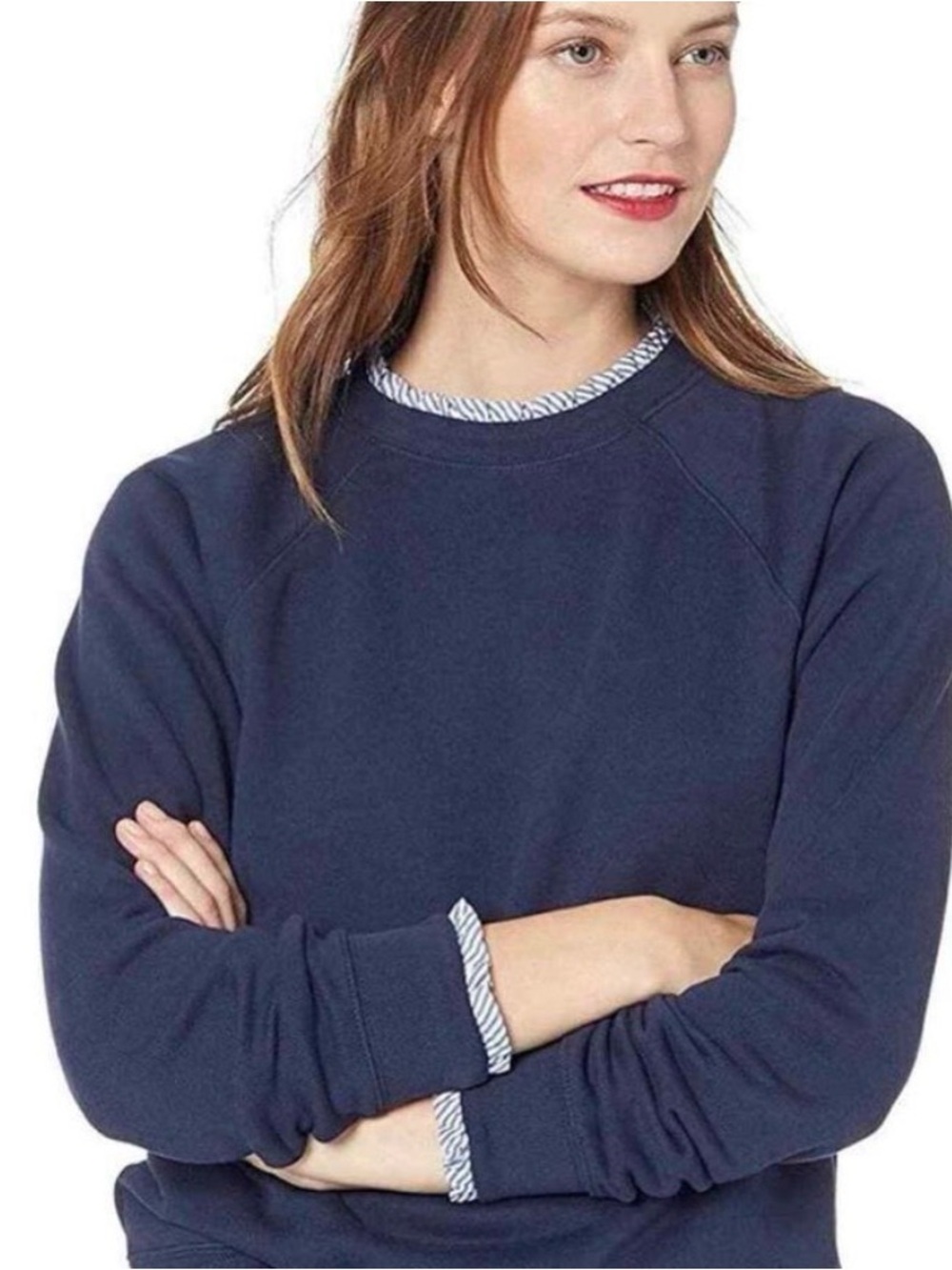 J Crew Ruffle neck & sleeve pullover.